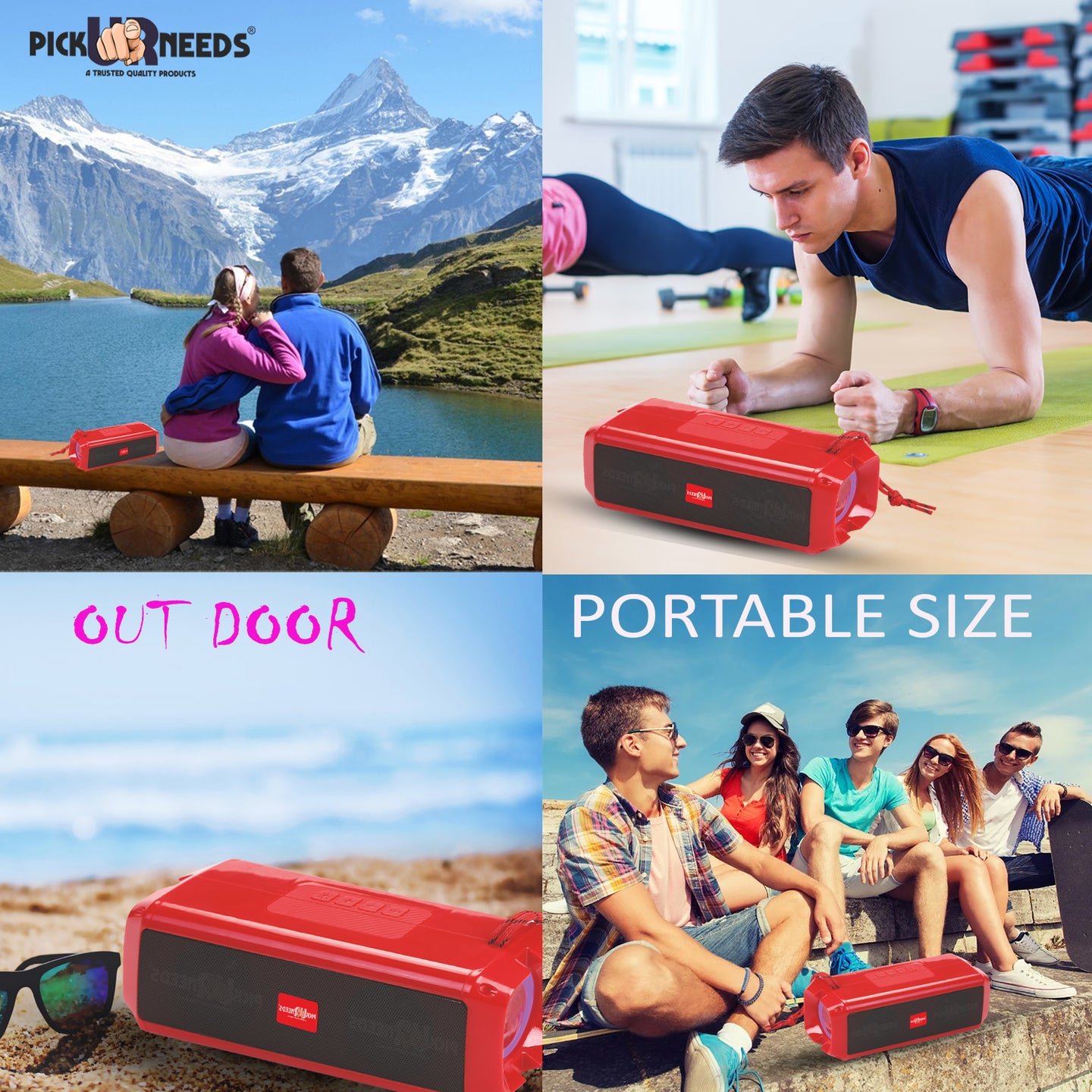 Pick Ur Needs Mini Wireless Soundbar System With RGB Disco Light TF Card / USB / Radio Support 10 W Bluetooth Speaker  (White, 5.0 Channel)